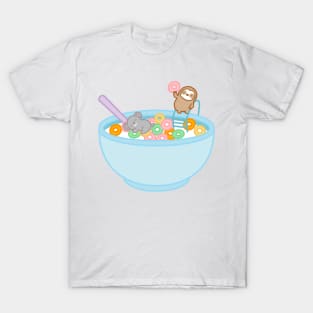 Cute Sloth Koala Breakfast Cereal T-Shirt